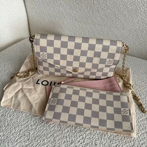 100% Authentic 💗 Louis Vuitton Pochette Félicie in Damier Azur